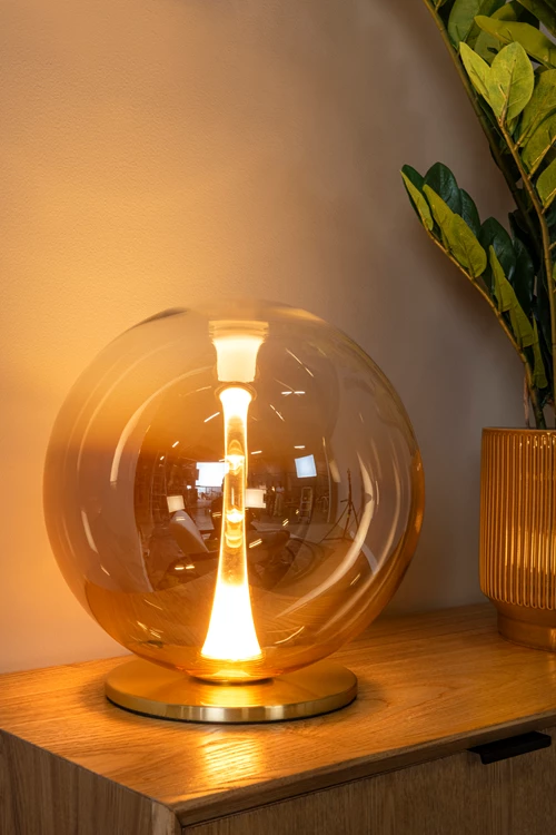 Lucide GISELA - Table lamp - Ø 30 cm - LED Dim. - 1x12W 2500K - Amber | Premium - atmosphere 1